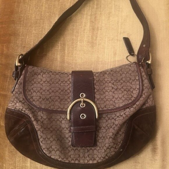 Coach Y2K Soho Coach Cloth/Suede Hobo Bag - Picture 1 of 16